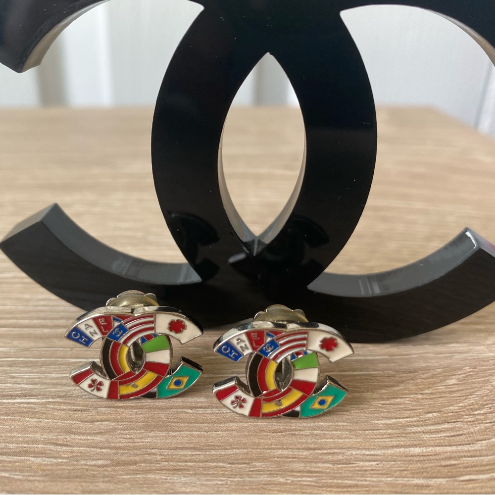 Chanel National Flag Vintage Earrings